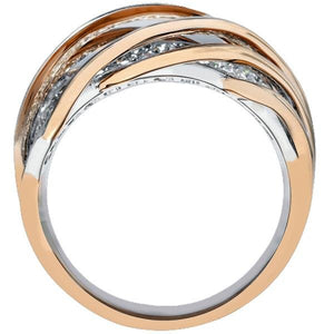 Simon G. Two-Tone Rose Gold Swirl Pave Diamond Ring