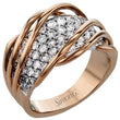 Load image into Gallery viewer, Simon G. Two-Tone Rose Gold Swirl Pave Diamond Ring
