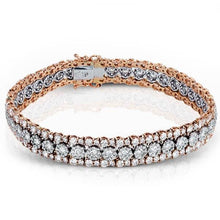 Load image into Gallery viewer, Simon G. Two-Tone Rose &amp; White Gold &quot;Garden&quot; Diamond Pave Bracelet
