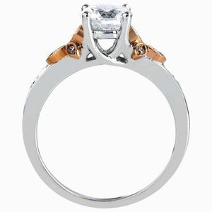 Simon G. Two-Tone Rose & White "Petal" Diamond Engagement Ring