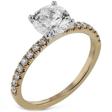 Load image into Gallery viewer, Simon G. Two-Tone Rose &amp; White Three Row Diamond Engagement Ring Set
