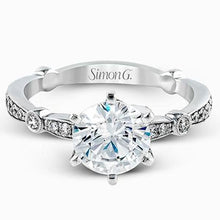 Load image into Gallery viewer, Simon G. Vintage Style Bezel Set Side Diamond Engagement Ring
