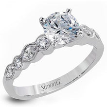 Load image into Gallery viewer, Simon G. Vintage Style Bezel Set Side Diamond Engagement Ring
