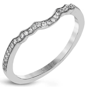 Simon G. "Vintage Style" Curved Milgrain Diamond Wedding Ring