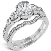 Load image into Gallery viewer, Simon G. &quot;Vintage Style&quot; Curved Milgrain Diamond Wedding Ring
