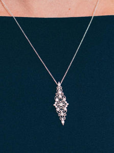 Simon G. Vintage Style Filigree Diamond Lace Drop Pendant
