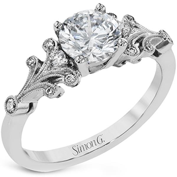 Simon G. Vintage Style Filigree & Milgrain Diamond Engagement Ring