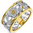 Load image into Gallery viewer, Simon G. Vintage Style Flower Diamond Ring in 18kt Yellow &amp; White Gold
