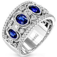 Load image into Gallery viewer, Simon G. Vintage Style Oval Shape Blue Sapphire Ring
