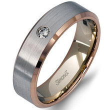 Load image into Gallery viewer, Simon G. White and Rose Gold Two-Tone 5.5 MM Diamond Wedding Band
