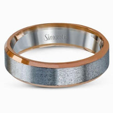 Load image into Gallery viewer, Simon G. White &amp; Rose Gold Satin Finish Wedding Band
