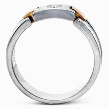 Load image into Gallery viewer, Simon G. White &amp; Rose Gold Two-Tone 7MM Diamond Wedding Band
