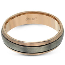 Load image into Gallery viewer, Simon G. White &amp; Rose Two-Tone 7mm Men&#39;s Wedding Band
