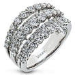 Load image into Gallery viewer, Simon G. 18K White Gold Wide Three Row Diamond Anniversary Ring
