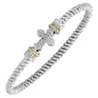 Load image into Gallery viewer, Vahan Sterling Silver &amp; 14K Yellow Gold Beaded Cross Bangle Bracelet
