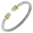 Load image into Gallery viewer, Vahan Sterling Silver &amp; 14K Yellow Gold &quot;Crown&quot; Diamond Bangle Bracelet
