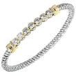 Load image into Gallery viewer, Vahan Sterling Silver &amp; 14K Yellow Gold CZ Bar Bangle Bracelet
