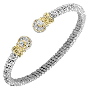 Vahan Sterling Silver & 14K Yellow Gold Diamond Bangle Bracelet
