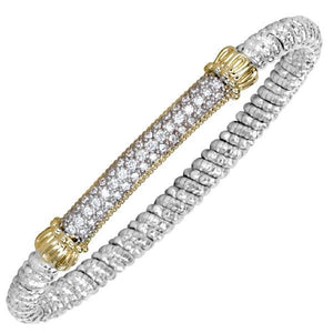 Vahan Sterling Silver & 14K Yellow Gold Diamond Pave Bangle Bracelet