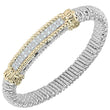 Load image into Gallery viewer, Vahan Sterling Silver &amp; 14K Yellow Gold Diamond Pave Bar Bangle Bracelet
