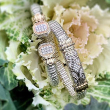 Load image into Gallery viewer, Vahan Sterling Silver &amp; 14K Yellow Gold Diamond Pave &quot;Regal&quot; Bangle Bracelet
