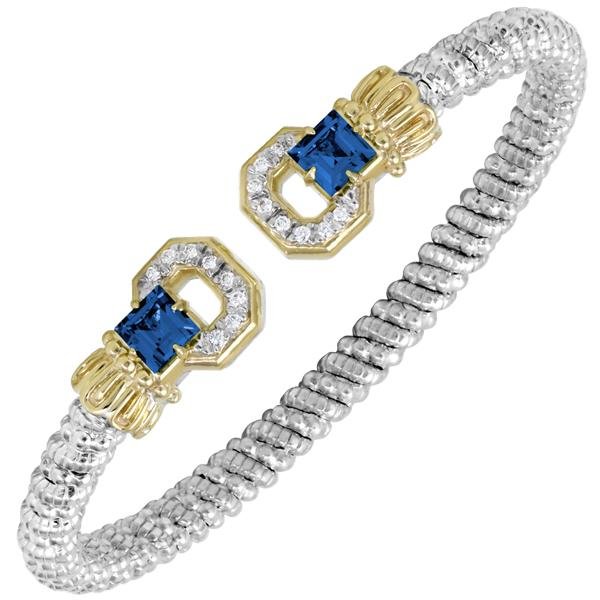 Vahan Sterling Silver & 14K Yellow Gold London Blue Topaz & Diamond Bracelet