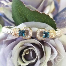 Load image into Gallery viewer, Vahan Sterling Silver &amp; 14K Yellow Gold London Blue Topaz &amp; Diamond Bracelet

