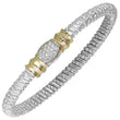 Load image into Gallery viewer, Vahan Sterling Silver &amp; 14K Yellow Gold Oval Shaped Pave Diamond Bangle Bracelet
