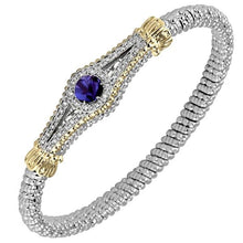 Load image into Gallery viewer, Vahan Sterling Silver &amp; 14K Yellow Gold Purple Iolite Art Deco Style Bracelet
