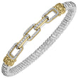 Load image into Gallery viewer, Vahan Sterling Silver &amp; Yellow Gold Rectangular Link Bangle Bracelet
