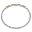 Load image into Gallery viewer, Vahan Sterling Silver &amp; Yellow Gold Thin Diamond Long Pave Bar Bangle Bracelet
