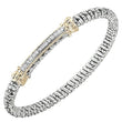 Load image into Gallery viewer, Vahan Sterling Silver &amp; Yellow Gold Thin Diamond Pave Bar Bangle Bracelet
